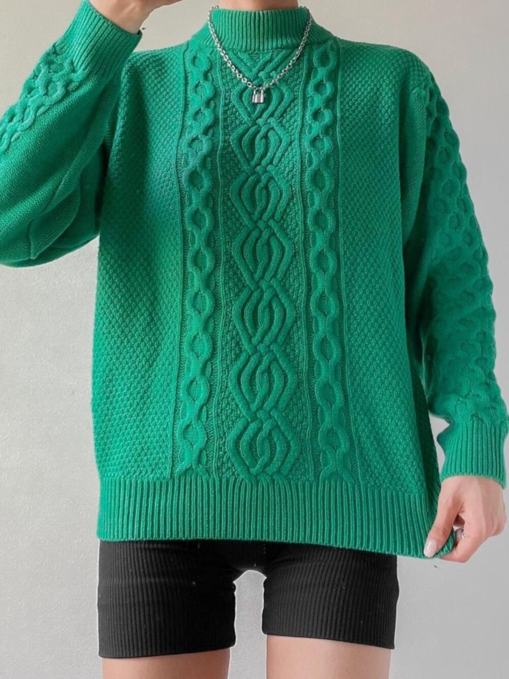 Urban Outfitters Austin Cable Knit Mock Neck Sweater